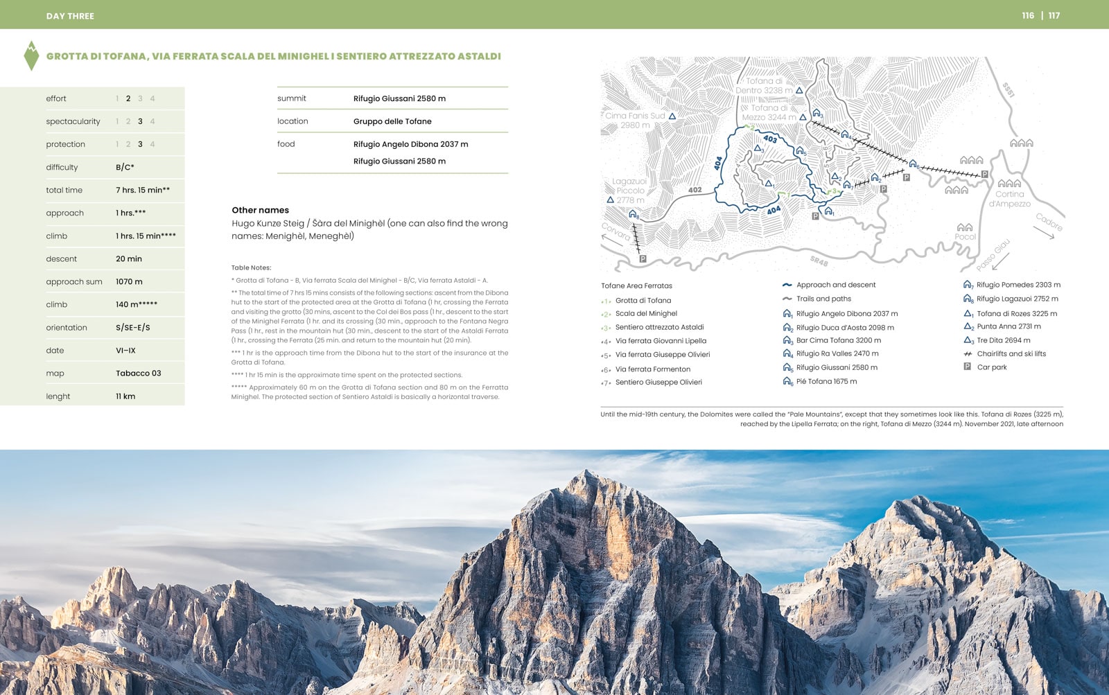 Via Ferratas in the Dolomites - eBook 7 days around Cortina d'Ampezzo - page 116-117