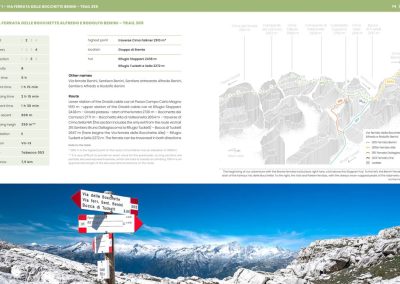 Where the journey begins – standing by the trail signs of the Benini ferrata, surrounded by the breathtaking panorama of the Brenta Dolomites